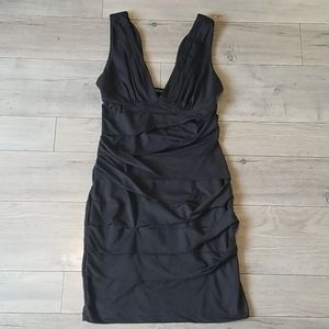 Forever 21 Black Tiered Bodycon Mini Dress S